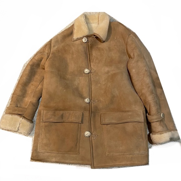 Overland Jackets & Coats Vintage Overland Sheepskin Coat Tan Size 46 Poshmark